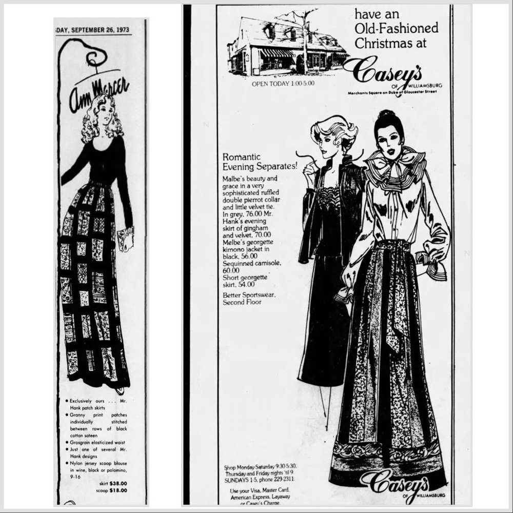 Vintage 1970s Mocha Brown Floral Lace Brown Velvet Patchwork Maxi Skirt, Mr Hank - Picture 9 of 9